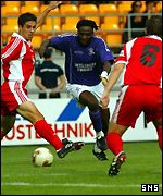 Eugene Dadi in action against Vaduz