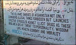 Sign banning opium production