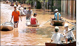 Flooded street in Hanoi
