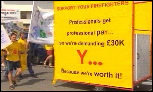 firefighters' protest