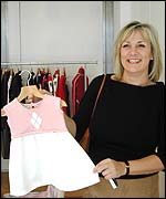 Kim Winser shows off Pringle's children's clothes