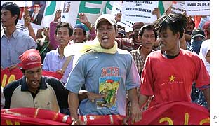 Pro-independence Acehnese protest