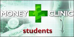 Green cross on a background of money