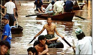 Flooded street in Hanoi