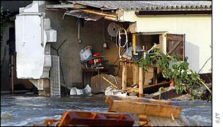 Wrecked home in Wittenberg, Germany