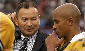 Eddie Jones and George Gregan digest the Wallabies' defeat