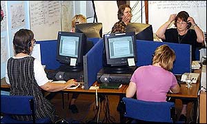 A telephone hotline in Cambridge