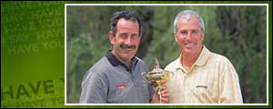 Sam Torrance (left) with American captain Curtis Strange