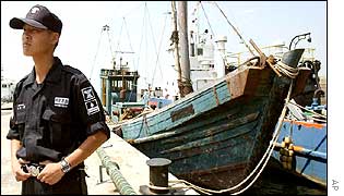 North Korean defectors' boat