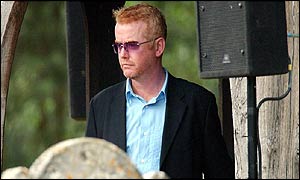 Chris Evans at James Ward's funeral