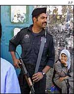 Palestinian policeman in Bethlehem