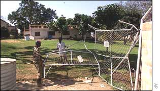 Wrecked white-owned farm