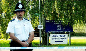 Police cordon at Soham Village College 