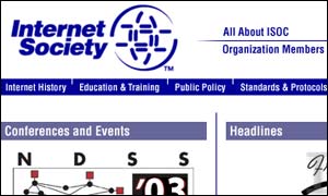 Internet Society homepage, ISOC