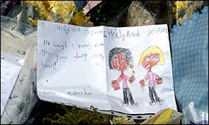 Tribute left at Soham in memory of the girls