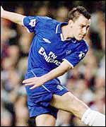 John Terry shoots for Chelsea