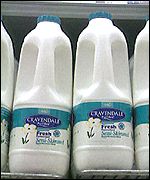 Milk on the shelves
