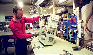 Electronics production line in factory