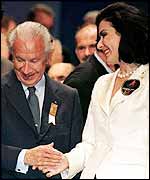 Athens Olympics chief Gianna Angelopoulos meets the IOC chief 