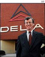 Leo F Mullin, president and chief executive of Delta Air Lines poses at the company's Atlanta headquarters.