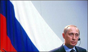Putin and the Russian flag