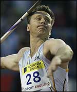 Steve Backley finished only sixth in the javelin