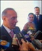 President Heydar Aliyev accompanied by his son Ilham