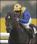 Kieron Fallon rides First Charter to victory in the San Miguel March Stakes