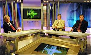 Premiership panel Des Lynam, Ally McCoist and Terry Venables
