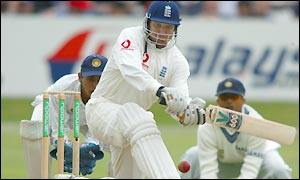 Mark Butcher scores 42 from 100 balls