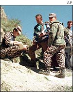 Georgian checkpoint near border with Chechnya