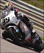 Jeremy McWilliams is action at the recent German MotoGP