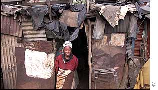 Woman in South African township