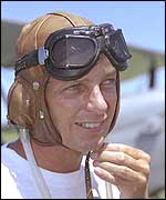 David Gower before his Tiger Moth stunt