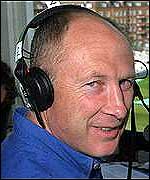 Vic Marks in the Test Match Special booth