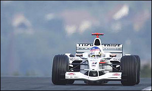Jacques Villeneuve in his BAR-Honda at the Hungarian Grand Prix