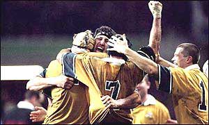 Australia celebrate their World Cup final triumph over France