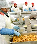 A factory worker at S & A Foods