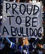 A Bulldogs fans lets everyone know how she feels