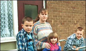 A family on the Lincoln Green estate in Leeds