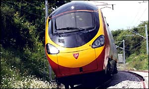 Virgin's tilting train