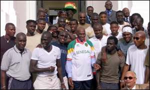 President Wade and Senegal's football team