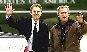 Prime Minister Tony Blair and President George Bush