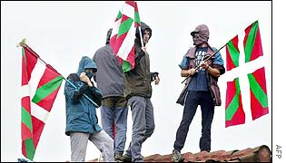 Batasuna supporters with flags