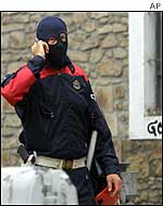 Spanish policeman in mask