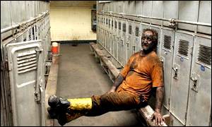 Miner in the locker room