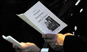 Assistant Chief Constable of Cambridgeshire police Keith Hoddy holding an order of service