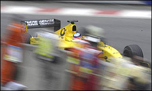 Takuma Sato's Jordan at the Belgian Grand Prix