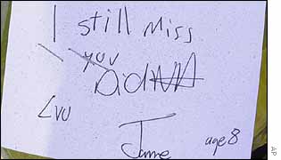 Note left outside Kensington Palace