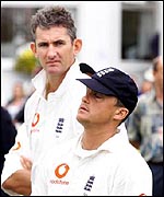 England's Andy Caddick and Darren Gough
